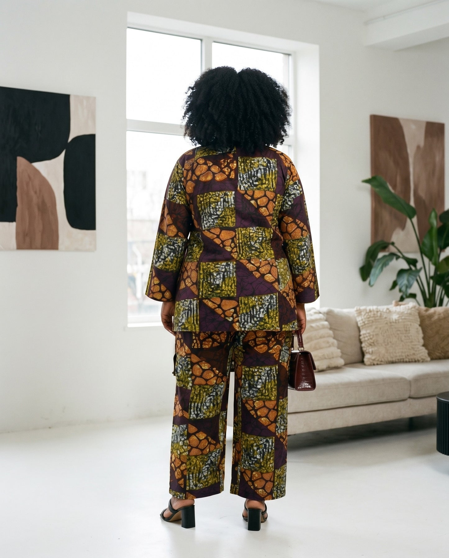 Multicolor Ankara Patchwork Two-Piece Pants Set