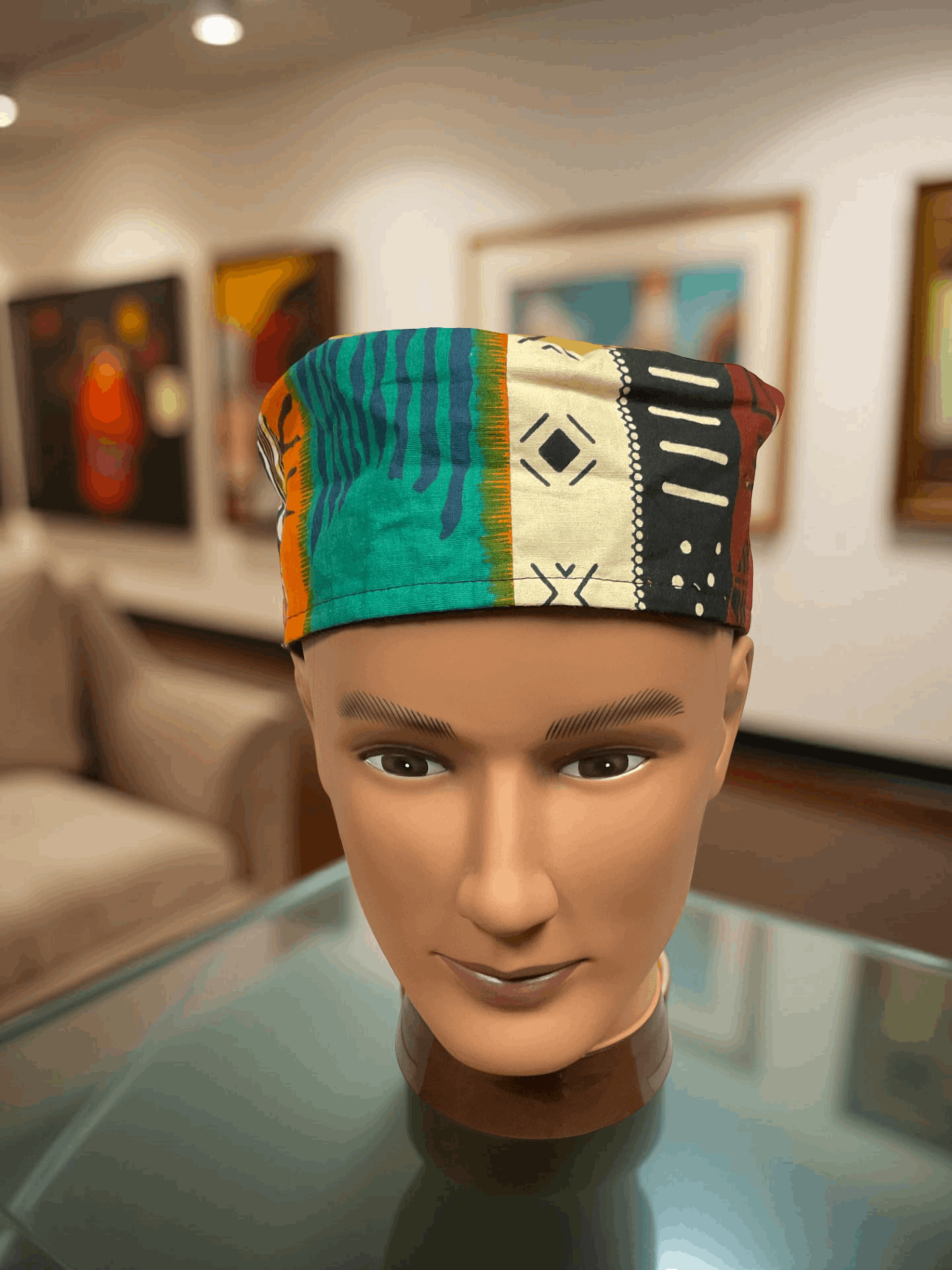 African Print Patch Work Kufi Kente Hat