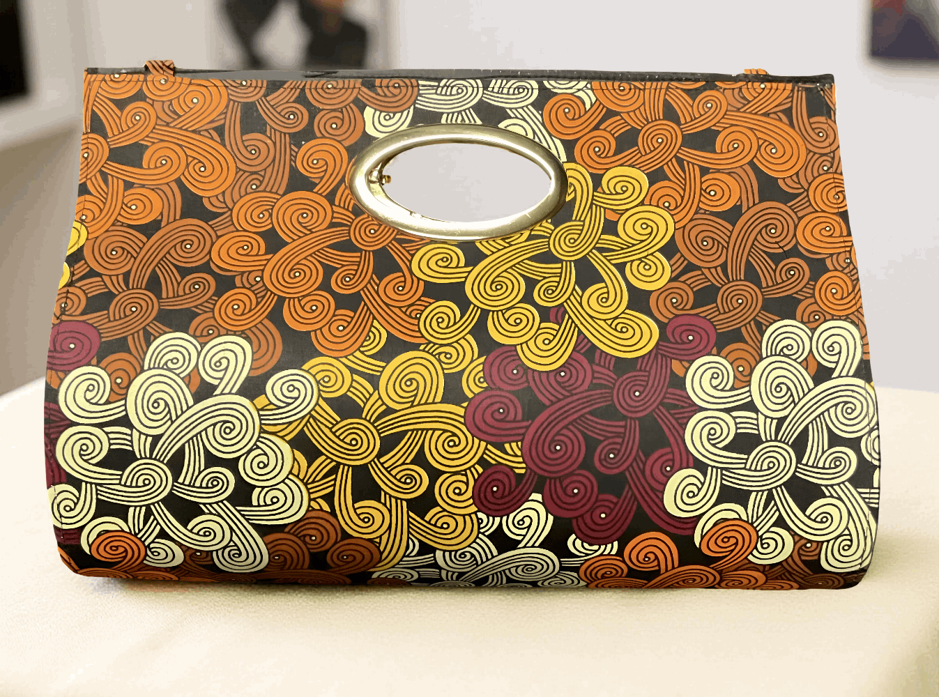 Swirl African Print Clutch Tote Bag