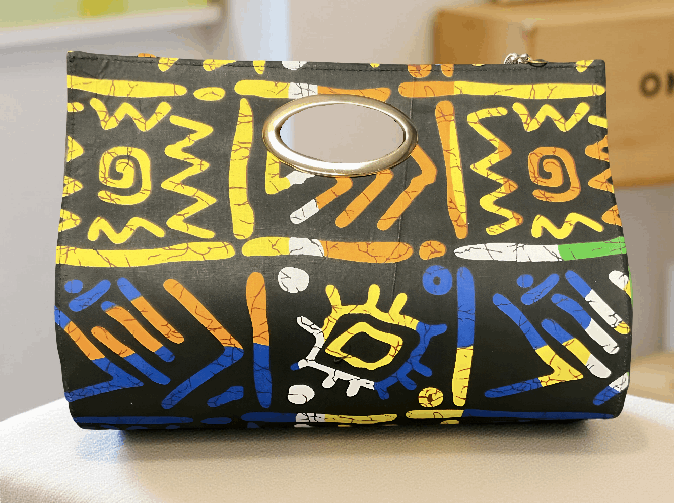 Mud Cloth Design African Print Clutch Tote Bag