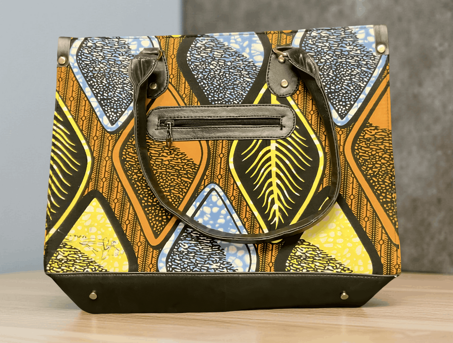 Ankara African Geometric Print Purse/Tote Bag