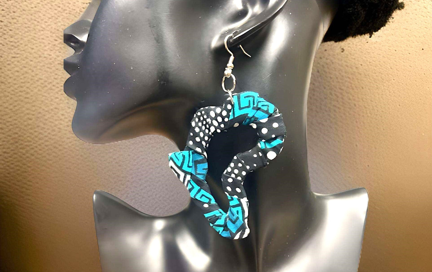 Africa Map Fabric Earrings
