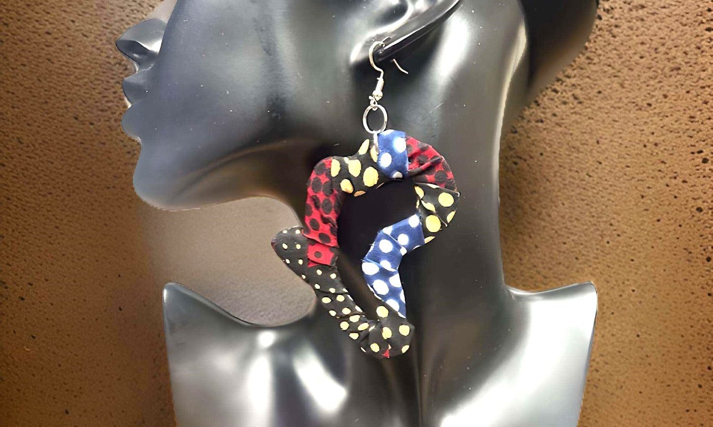 Africa Map Fabric Earrings
