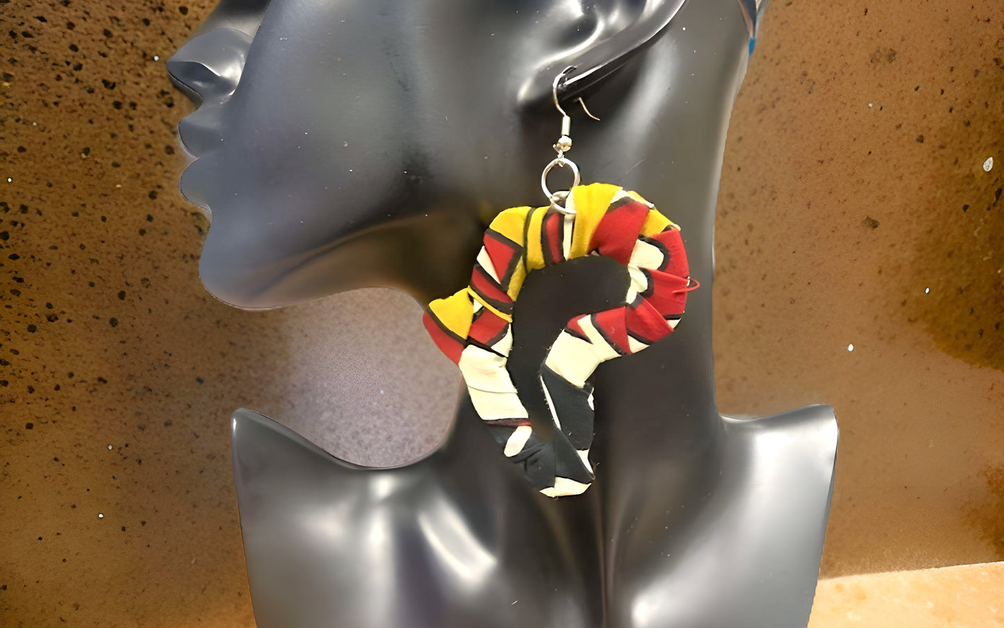 Africa Map Fabric Earrings