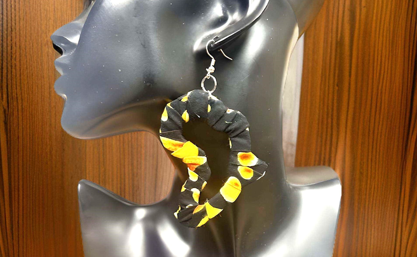 Africa Map Fabric Earrings
