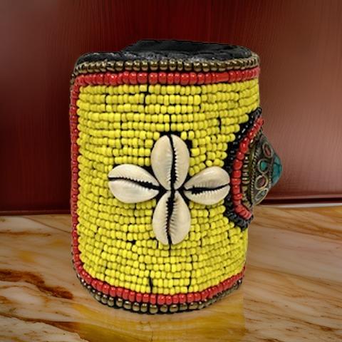 African Style Yellow Cuff Beaded Bracelet - MAGOS