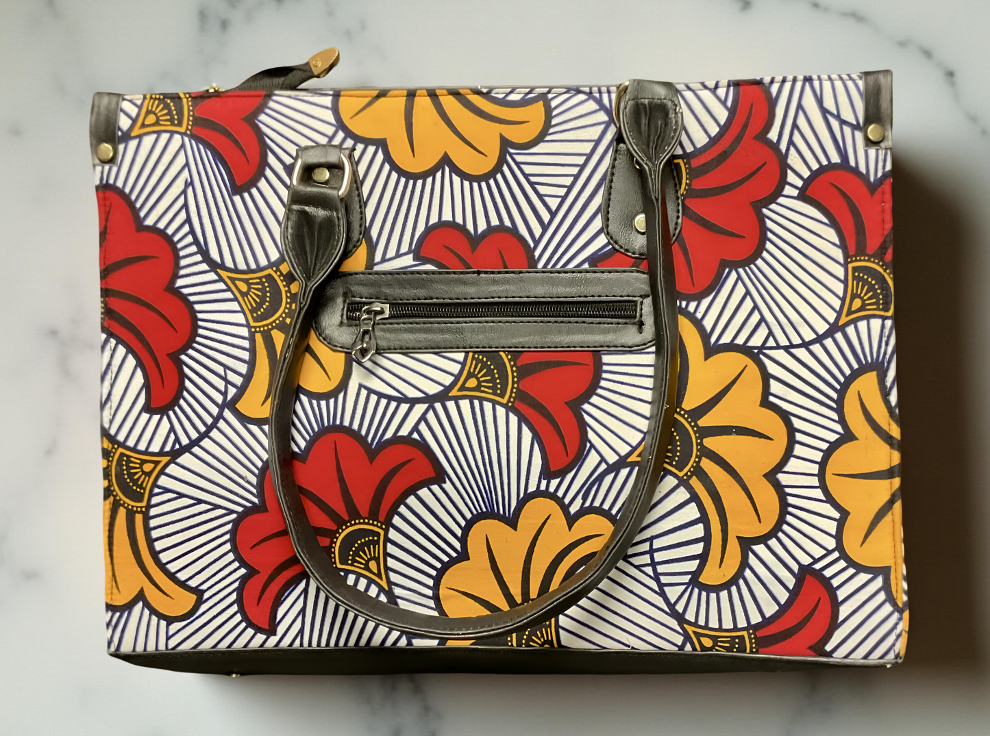Ankara African Floral Print Purse/Tote Bag