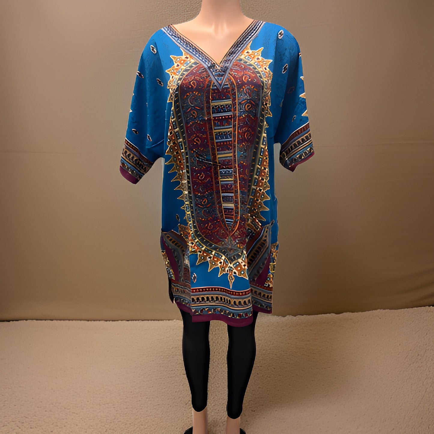 Women's Dashiki Print Tunic - Premium African Apparel from MAGOS - Just $18! Shop this and more African Apparel now