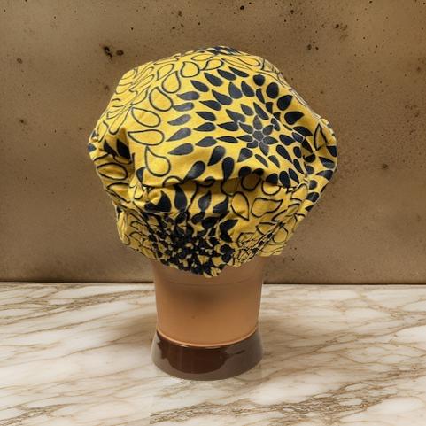 Men's Gold Navy Print Kufi Hat - MAGOS