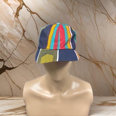 African Blue Kente Print Baseball Cap - MAGOS