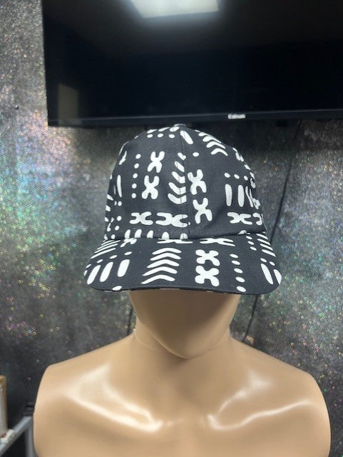 African Black White Print Baseball Cap - MAGOS