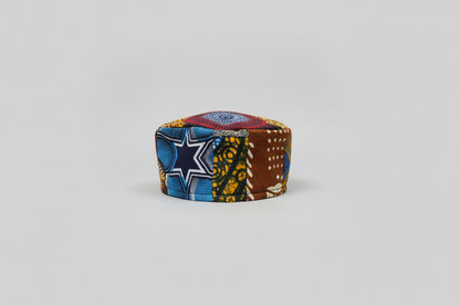 African Print Patchwork Kufi Hat – Multicolor Ankara Cap (D)