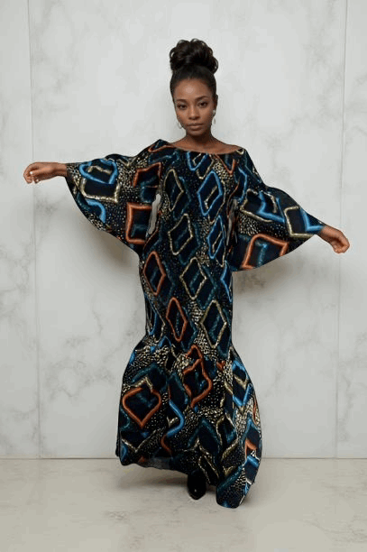Women's African Print Smock Mermaid Dress