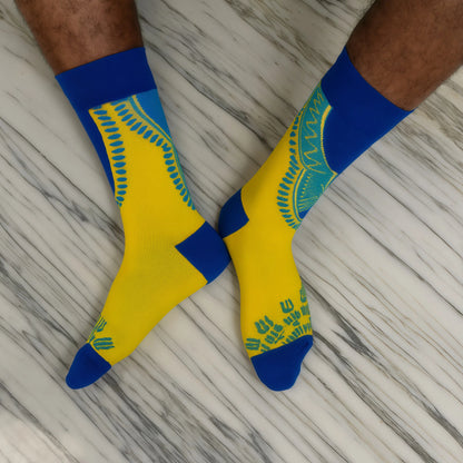 Men's Geometric African Print Socks