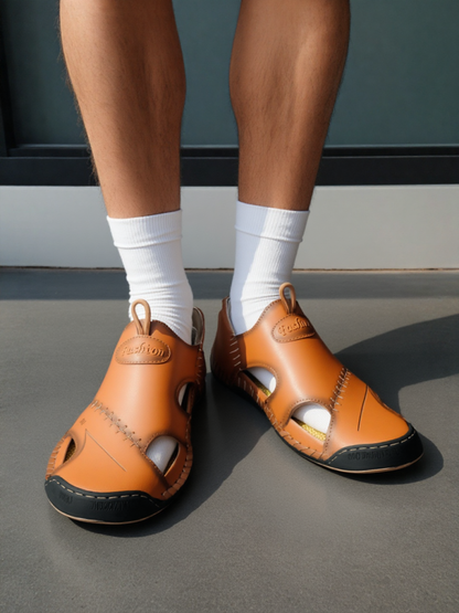 Men's Casual Leather Wear-resistant Non-Slip Sandals