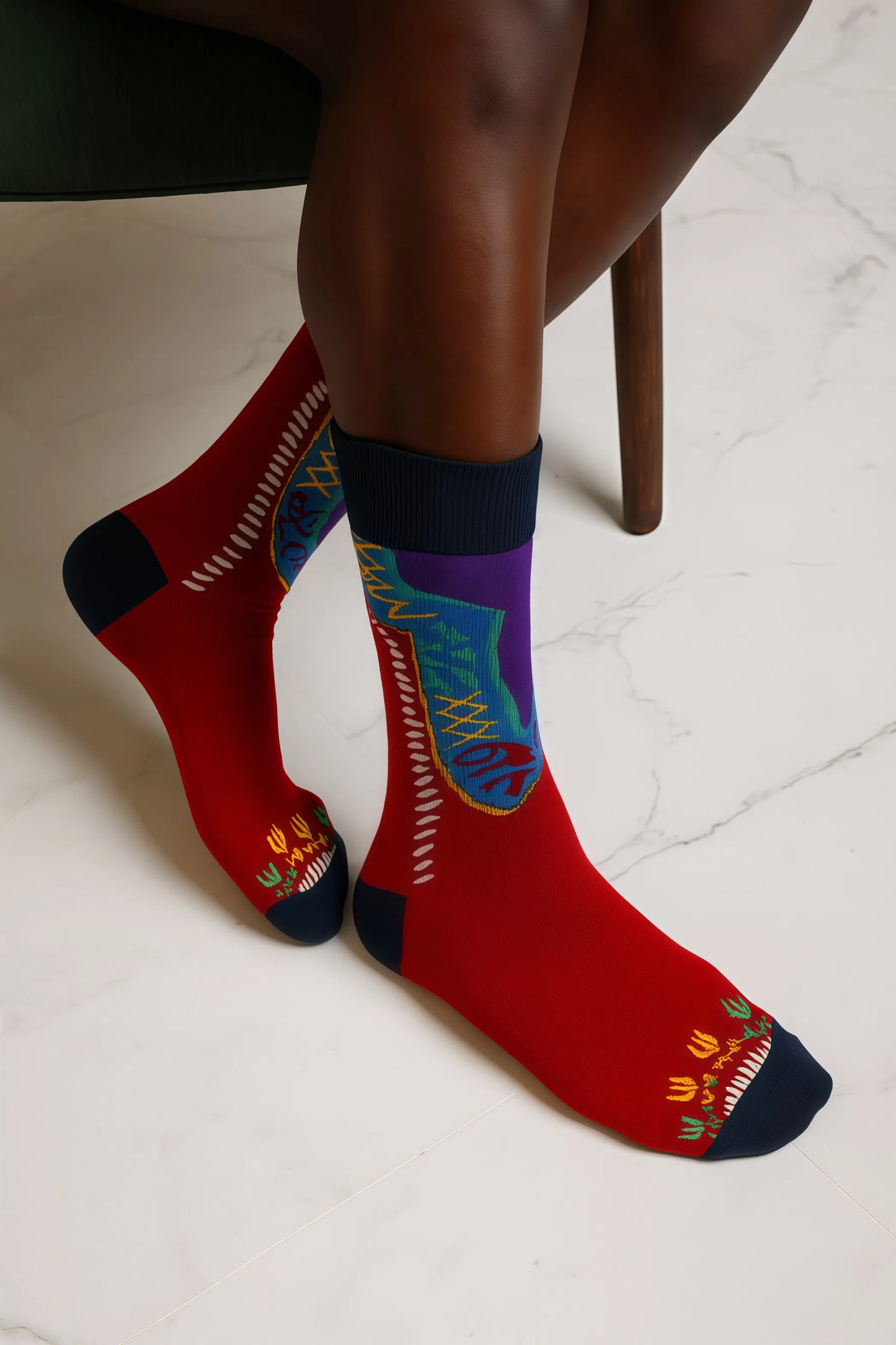 Men's Geometric African Print Socks