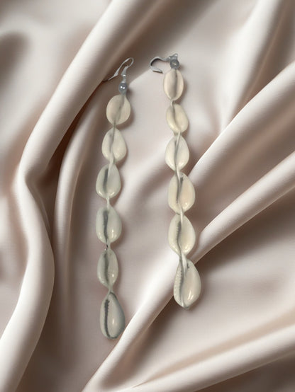 Women's African 6 Link Cowrie Shell Earrings
