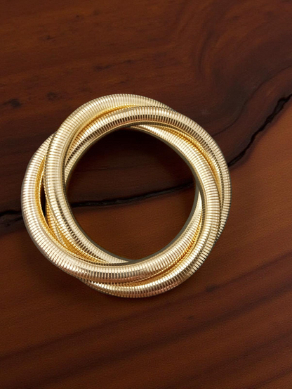 Gold Coil Stacking Bracelet – Flexible Multi-Loop Design