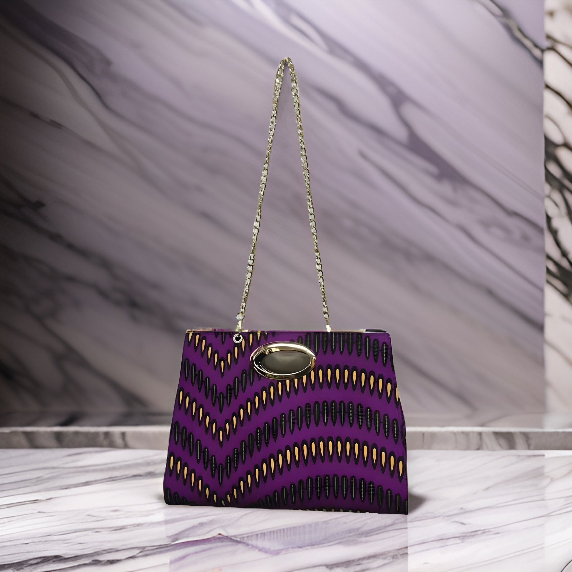 Women's African Print Maxi Skirt and Matching Bag (Purple) - Premium African Apparel from MAGOS - Just $55! Shop this and more African Apparel now 
