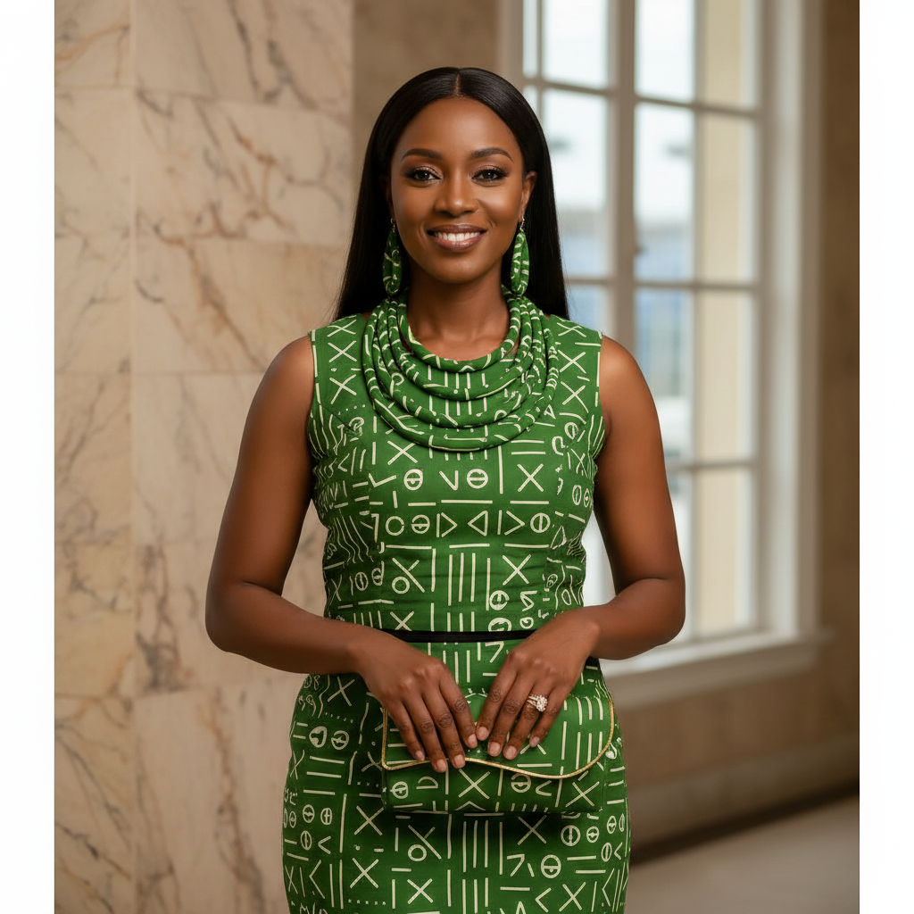 African Print Convertible Clutch Purse w/Matching Necklace & Earrings