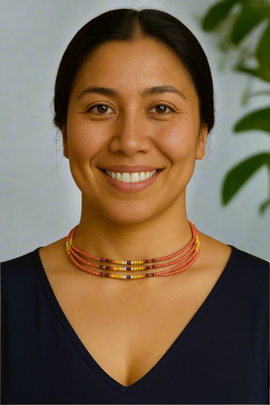 Women's Serape Seed Bead 5 Strand Choker Necklace