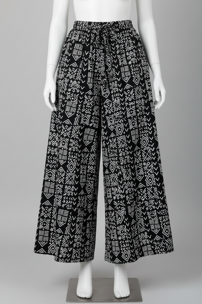 African Inspired Black & White Print Top
