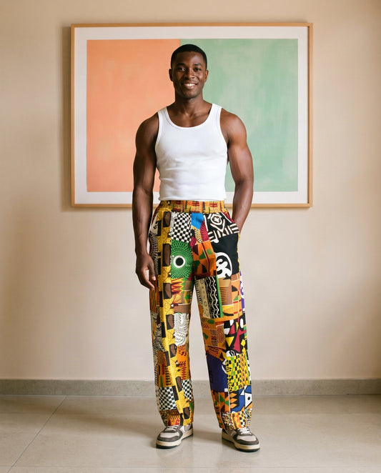 Patch Patchwork African Print Pants (Unisex)