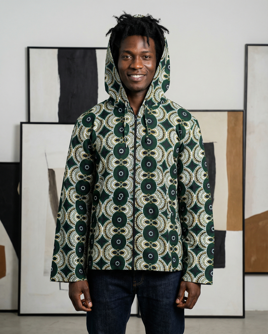 Ankara African Wax Print Hoodie Jacket