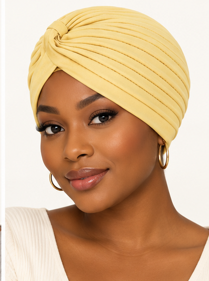 Pleated Twist Turban Cap