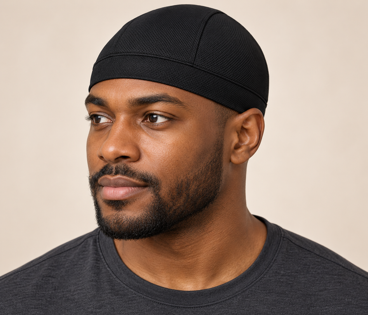 Black Breathable Skull Cap