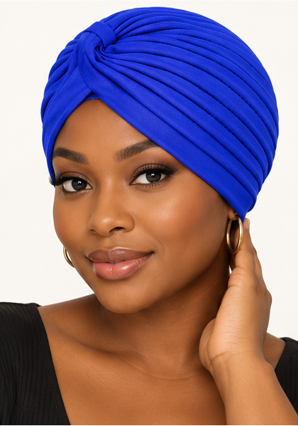 Pleated Twist Turban Cap