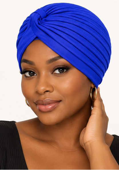 Pleated Twist Turban Cap