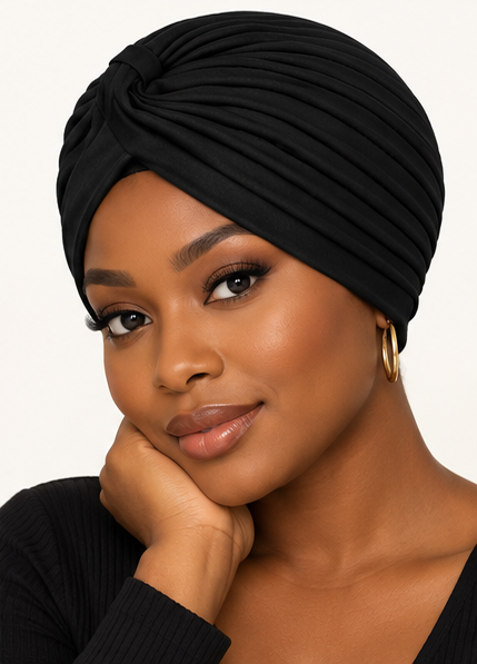 Pleated Twist Turban Cap