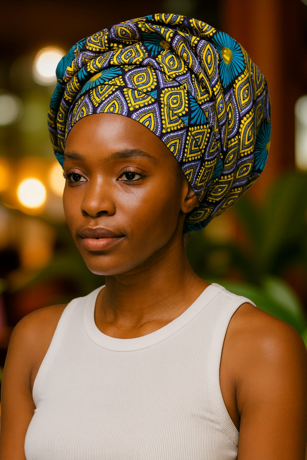 African Multi-Color Print Headwrap