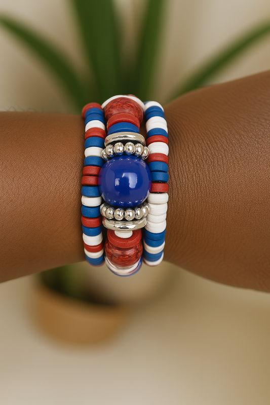 Resin Ball Accented Wooden Wrapped Bracelet