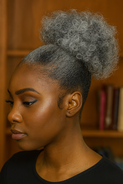 Women's Synthetic Short Kinky Curly Afro Puff Drawstring Ponytail