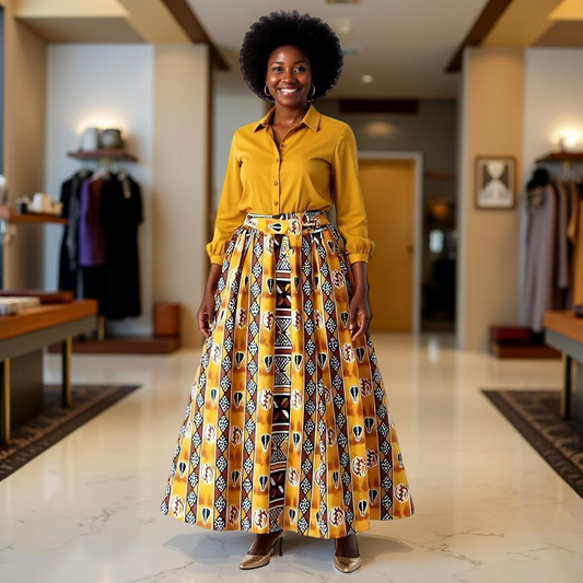 Women's African Tribal Print Skirt and Bag Set