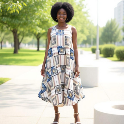 Multi-Print Thin Strap Sun Dress