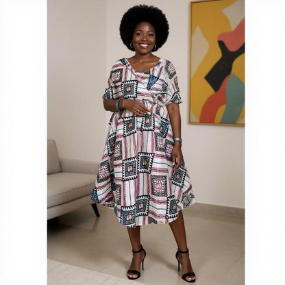 Multi-Print Thin Strap Sun Dress