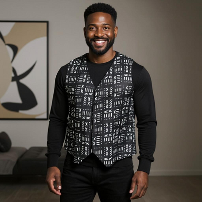 African Kente Print Vest Jacket