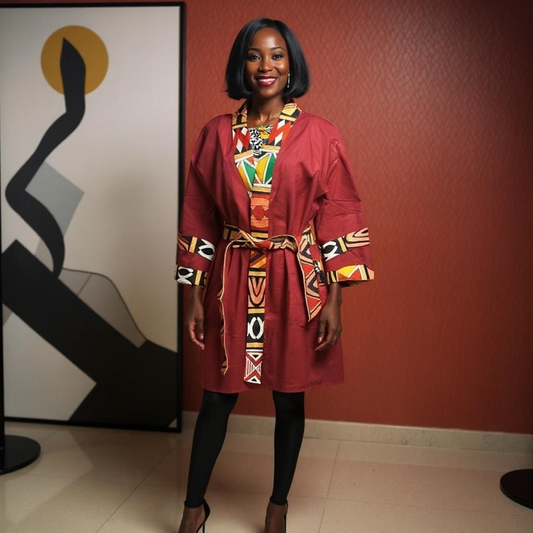 African Print Kimono Short Duster