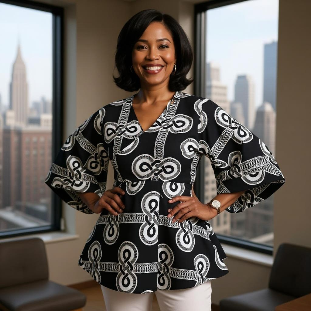 African Print Wrap Top