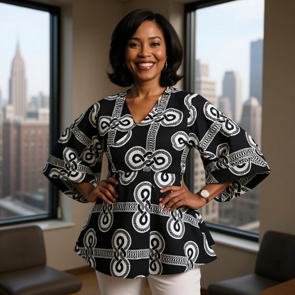 African Print Wrap Top