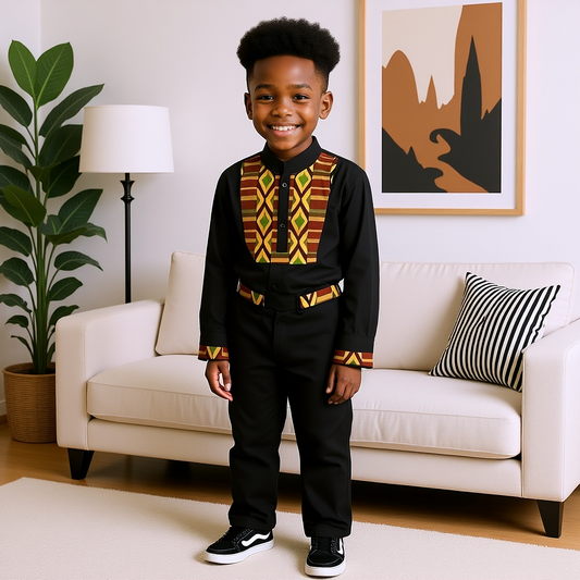 Boy's African Print 3pc Pants Set