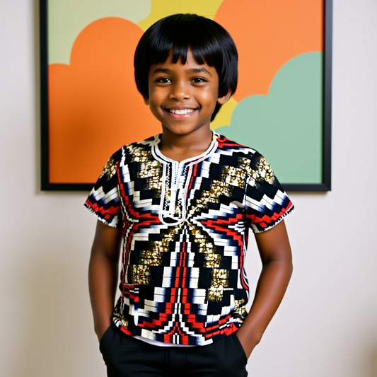 Boy's Ghanaian African Dashiki Tops