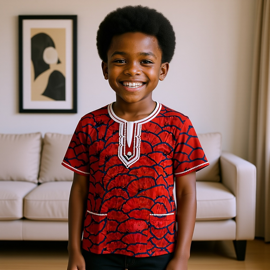 Boy's Ghanaian African Dashiki Top