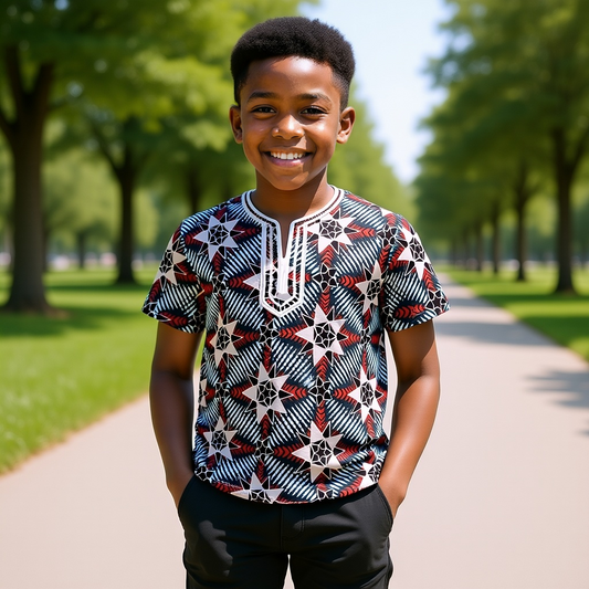 Boy's Ghanaian African Dashiki Top
