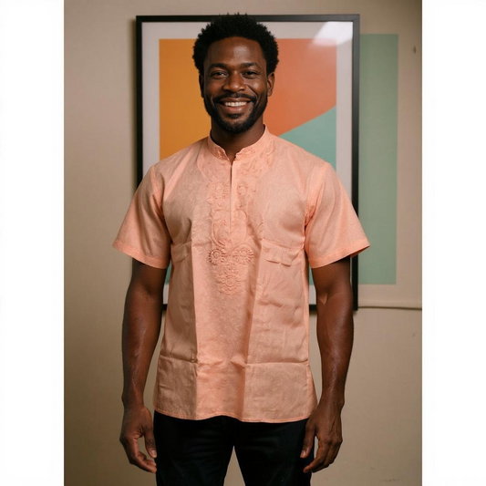 Men's Linen Embroidered Dashiki Shirt
