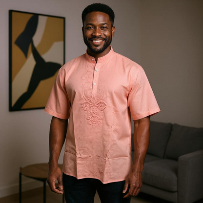 Men's Linen Embroidered Dashiki Shirt