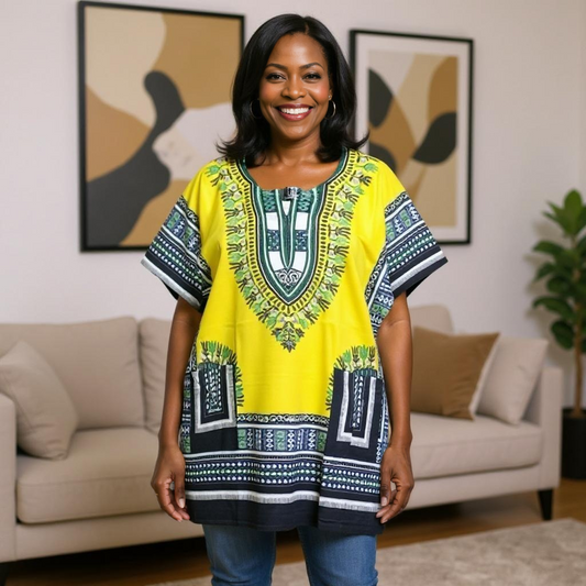 Traditional Print Unisex Dashiki Shirts (Plus Size)